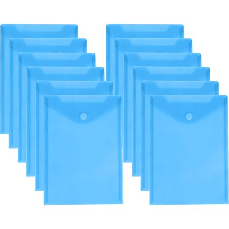 12 pochettes adhésives verticales, PP transparentes, 33,5 x 23,5 cm, pour classeurs à 3 anneaux, bureau et école (1/5)