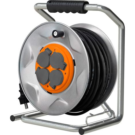 Zenitech – Enrouleur de chantier IP44 4 prises 16A 35m – Câble H07RN-F 3G2,5mm² – Protection thermique 3000W – Pour chantiers humides
