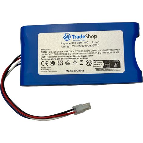 Trade-Shop Li-Ion Akku 18V / 2000mAh kompatibel mit Yard Force Amiro 400, 400i, 350, 350i ersetzt 1920726 / Rasenmäher Mähroboter Zubehör (1/2)