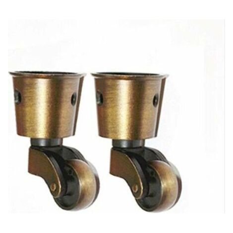 Pair Ahlsen Lot de 2 roulettes universelles de type tasse massif haute capacité de charge pour meubles, costumes, lits (1/4)