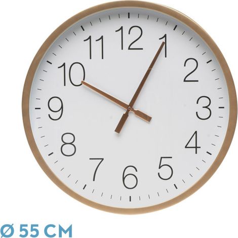 TURON orologio da parete in rame bianco 55x55x5 cm movimento continuo (1/4)