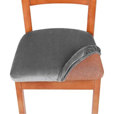 Fodera per sedia, fodera per sedia da sala da pranzo, fodera per sedia da cucina (grigio scuro, set di 6) (1/4)