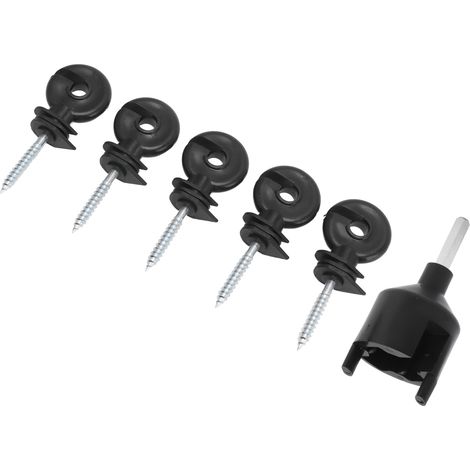 Lot de 50 isolateurs à vis pour clôture électrique, avec manchon isolant pour poteau en bois et anneau de fixation. (1/5)
