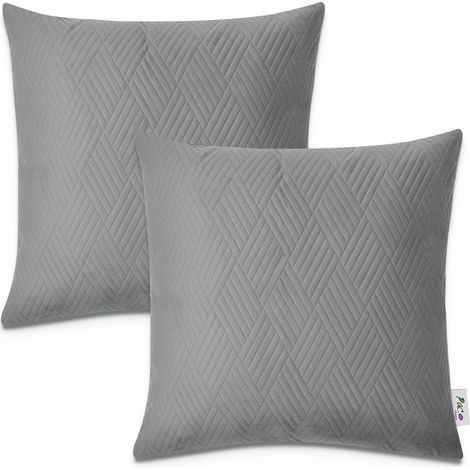 Paco Home Dekorative Kissenbezüge Kordsamt Kissenhülle Set Kissen Sofa Deko Zierkissen Anthrazit 4, 2pcs-Set