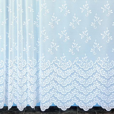 Panneau dentelle modulable à galon fronceur Blanc 175x180 cm
