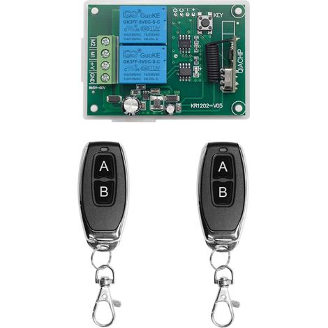 Contrôleur moteur DC 5V 6V 12V 24V 48V 60V 433MHz relais 10A rotation avant/arrière pour porte roulante, rideau électrique et actionneur linéaire (1/5)