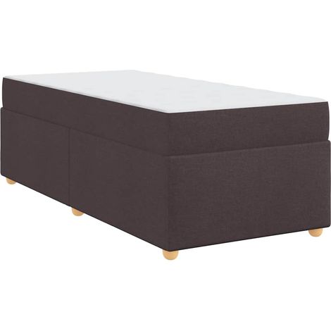 Lit simple,Lit adulte,Cadre de lit avec matelas Marron foncé 90 x 200 cm tissu CFW6979082 (1/5)