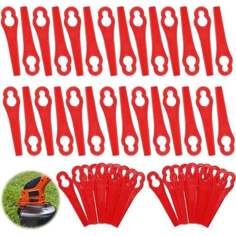 100 Ersatzmesser aus Kunststoff für Rasentrimmer, kompatibel mit den Florabest LIDL FRTA 20 A1 Rasentrimmern.