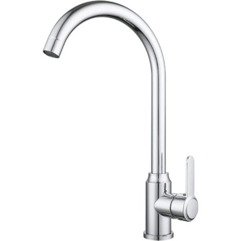 AIDUCHO Robinet De Cuisine Pour Acier Inoxydable, Bec Haut Rotatif À 360 °, Robinets D'évier À Levier Unique Pour Eau Chaude Et Froide (1/5)