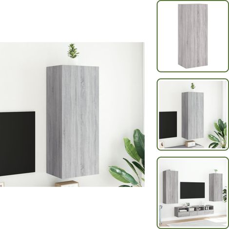 The Living Store TV-Wandschrank Grau Sonoma 40,5x30x102 cm Holzwerkstoff - Wandregal (1/5)