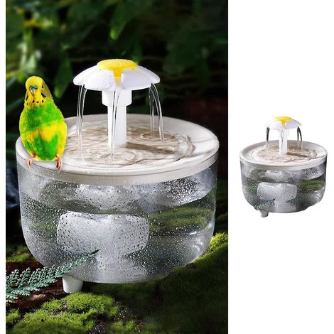 Petit bain d'oiseaux avec eau filtrée en circulation – Facile à nettoyer – Convient aux perruches, perroquets et petits oiseaux