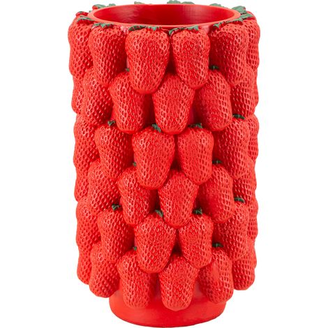 Vase Giano, Dessins avec Fraises, Diamètre 13.5 cm, Rouge (1/5)