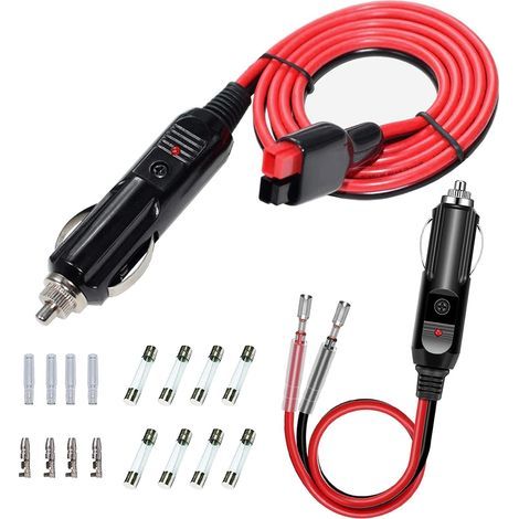 Cavo di prolunga per accendisigari auto 45A - Cavo Anderson da 1,2 m, adattatore 14AWG + adattatore maschio per accendisigari con cavo di alimentazione universale 12V/24V (1/5)