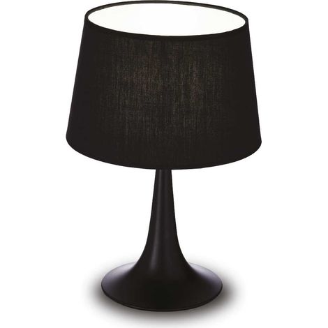 Ideal Lux London - Lámpara de mesa pequeña 1 luz Negra, E27