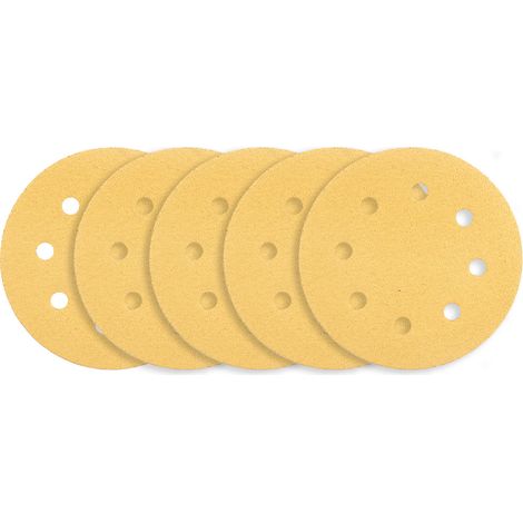 Klett-Schleifpapier 180 mm, K80, 5 Stück, mit 8 Löchern für Schleifmaschine 59G263 (1/5)