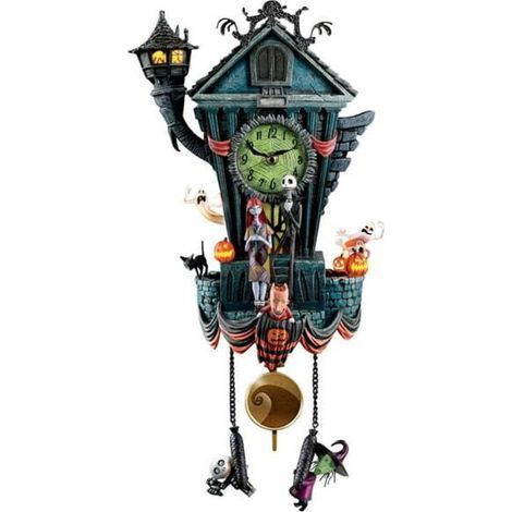 L'étrange Noël de Monsieur Jack Coucou Horloge, L'Étrange Noël de Monsieur Jack Horloge Horloge Murale Halloween, Résine Décor Horloge Murale Halloween Ornements (Horloge non vraie)