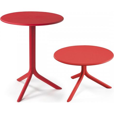Tavolo spritz ø 60 cm piede centrale da bar e ristorante tavolino in fiber-glass (rosso) (1/2)
