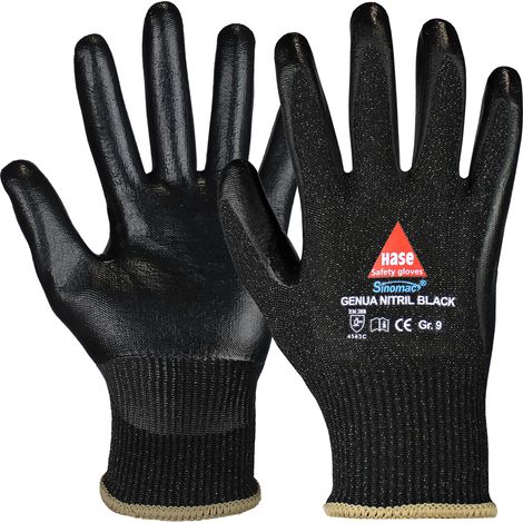 Hase Genua Nitril Black Schnittschutzaus Sinomac Hybridgarn Größe 11 10 Stk