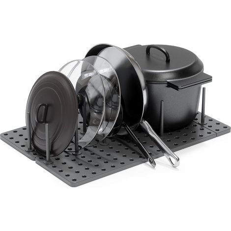 Umbra Armadio da cucina Peggy, ripiano e cassetto, sistema di archiviazione regolabile per contenitori per alimenti, pentole, stoviglie, utensili e altro, a carboncino, set da 2, 45 x 15 x 10 cm (1/5)
