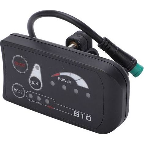 Écran LCD S810 - Pour Vélo Électrique - Compatible 36 V et 48 V - Étanche - Montage Guidon 22,2 mm - Affichage LED - 1 Pièce (1/5)