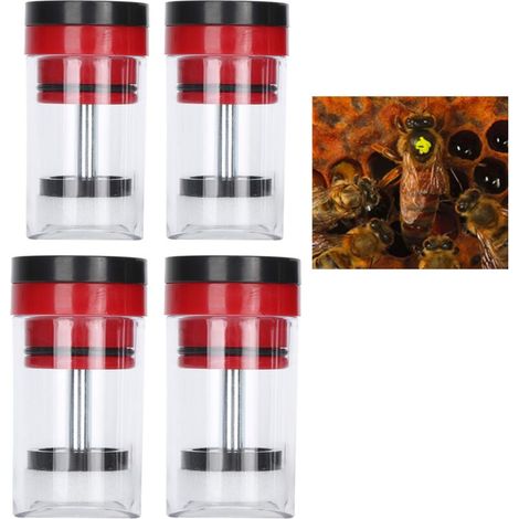 Flacons de marquage de la reine des abeilles, lot de 4, en plastique, pour capturer et marquer la reine. - AquaForge