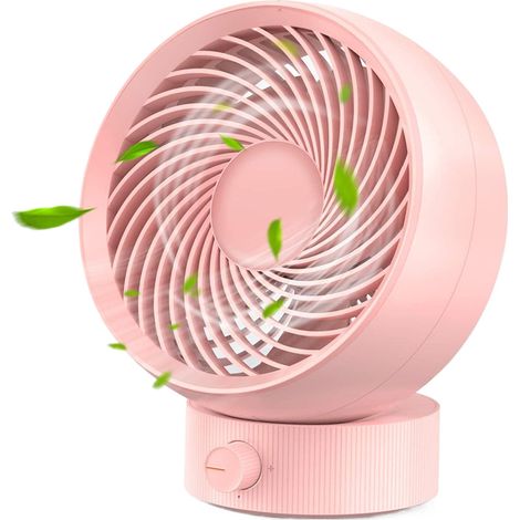 1 Ventilateur de table, 4 vitesses, moteur sans balais, angle réglable 20°, USB, pour bureau et maison (1/5)