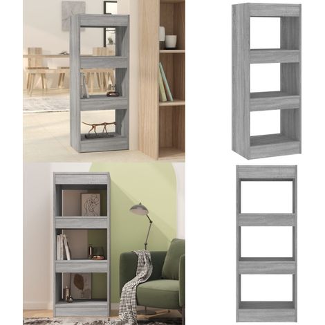 Bibliothèque/Séparateur de pièce Sonoma gris Bois d'ingénierie - Étagère de séparation - Armoire à livres (1/5)