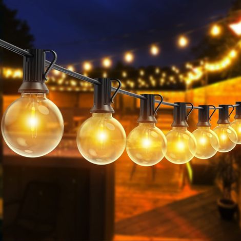 Guirlande Lumineuse Exterieur 30M,50+2 G40 LED Ampoules IP44 Étanche,Déco Jardin Terrasse Mariage Fête (1/5)