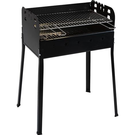 Barbecue con Doppio Braciere a Carbonella o Legna Griglia grande 58x37 cm Fori Areazione Ideale per Giardino campeggio montagna Outdoor qualita' e stile Made in Italy arrostire carne pesce verdura