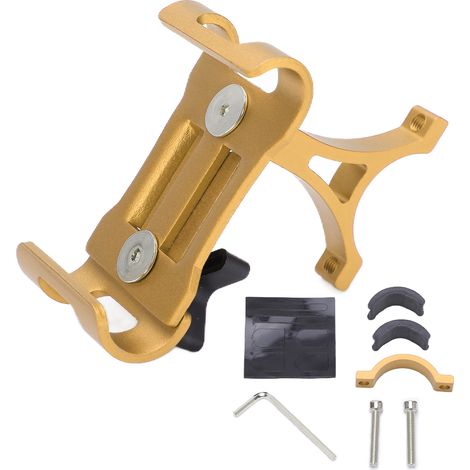Support de téléphone vélo rotatif à 360°, support de guidon pour smartphone 3,5 à 6,5 pouces en jaune (1/5)