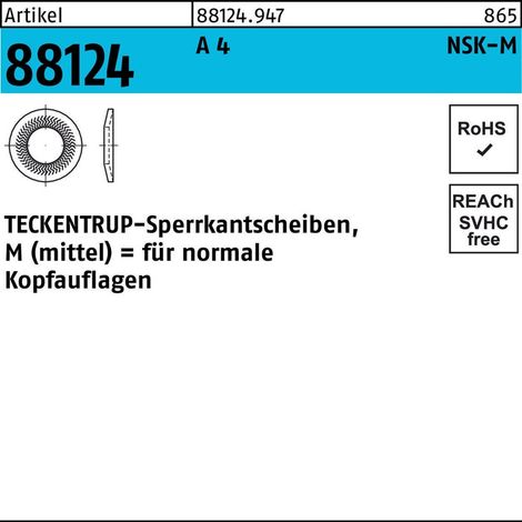 ART 88124 TECKENTRUP-Sperrkantscheiben A 4 NSK-M 8 A 4 S 1000 Stk (1/2)