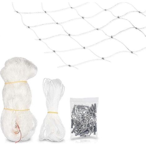 Filet de sécurité pour chat - Filet de protection transparent pour balcon - Filet anti-fuite pour fenêtre et terrasse - Sans perçage (3 x 6 m) (1/5)