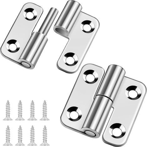 Set mit 2 kleinen Schiebegelenkscharnieren für Fahnen – 3,8 cm – Edelstahl 304 – Für Linkshänder