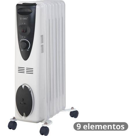 IluminaShop - Radiador de Aceite 9 Elementos Blanco/Negro 2000W (1/2)