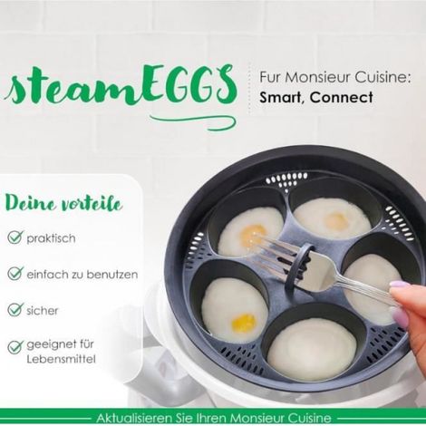 Pocheuse à œufs - Accessoire - Silicone sans BPA - Pour œufs pochés et muffins - Facile à utiliser (1/4)