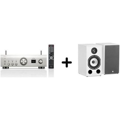 Verstärker- und HiFi-Lautsprecher-Set - Denon / Triangle - PMA-900HNE / BR03 - Silber - Weiß - Regallautsprecher