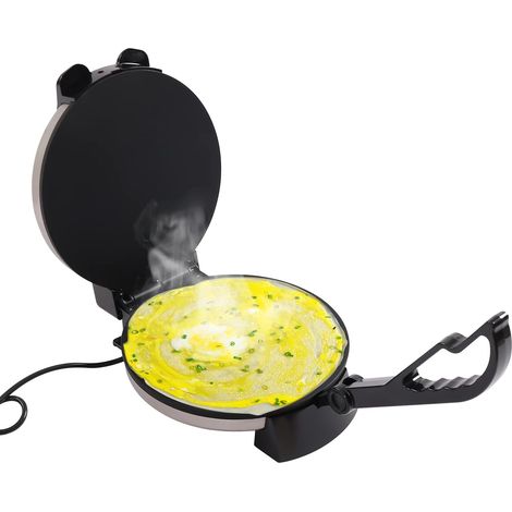 Crepera eléctrica de acero inoxidable para tortillas caseras, 1800w, 220v, Temperatura máxima de horneado: 200 °C