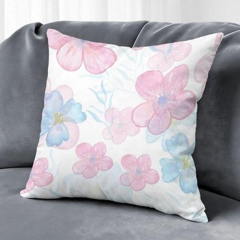 Housse de coussin fleurs imprimées, décoration canapé-lit style ferme,45×45cm (1/5)