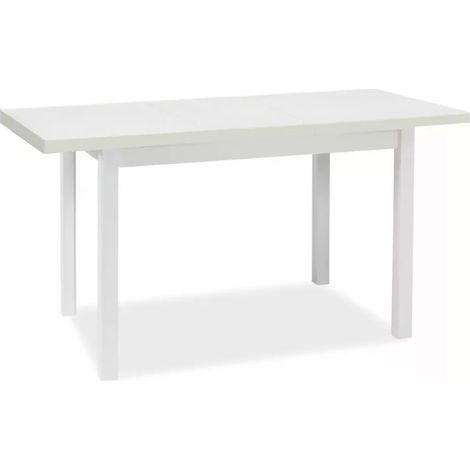 Table de salle à manger de 120 cm blanche mat rectangulaire MALICE (1/2)