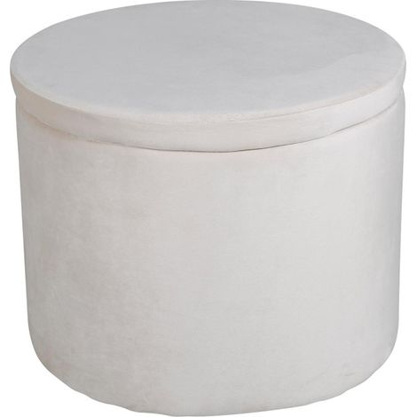 Pouf Coffre en Velours "Dunken" 51cm Beige (1/5)