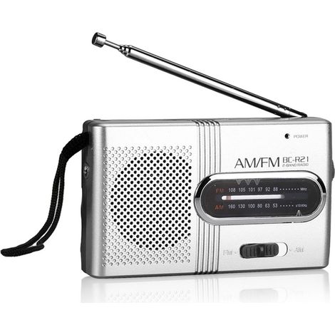 Radio mini-radio AM/FM portable universelle BC-R21 avec haut-parleurs stéréo et lecteur de musique (1/5)