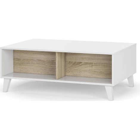 Tavolino da Salotto - Bianco Lucido 38x100x68h cm (1/10)