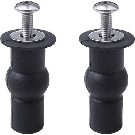 Lot 2 fixations abattant WC – charnières – trous extensibles – caoutchouc – vis – compatible toutes toilettes – 14 mm