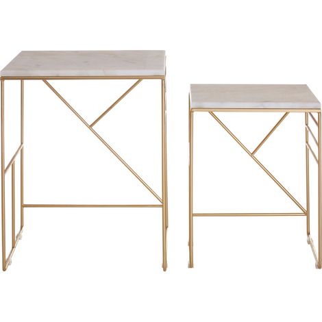 Premier Housewares Avantis Set of 2 Square Side Tables (1/5)