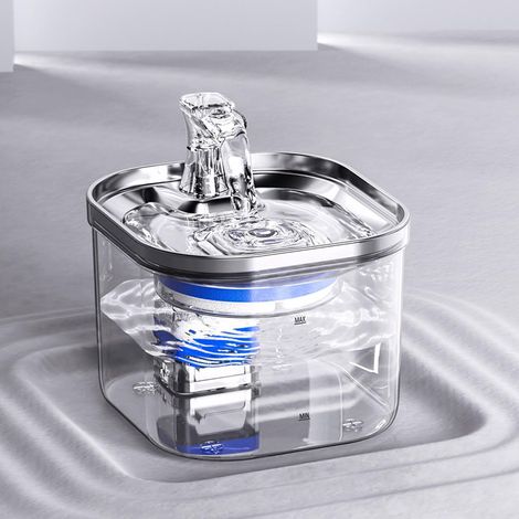 Automatischer Katzenbrunnen aus Edelstahl, 2 l, mit leiser Pumpe und Ersatzfiltern (Basisversion) (1/4)