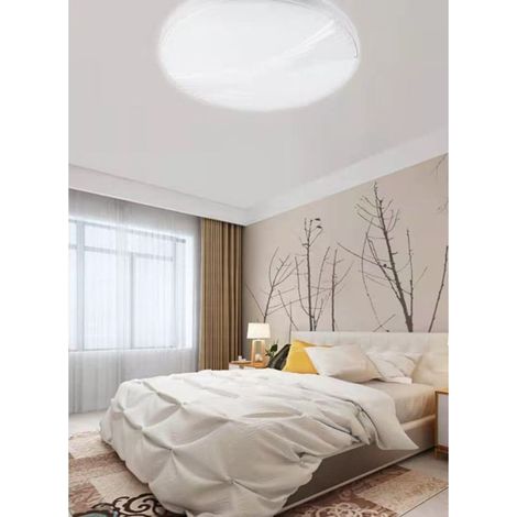 TrAdE Shop Traesio - Plafoniera Da Soffitto 45w Tondo Con Rilievo Rigato Luce Fredda 6500k Fst-40a23524 - (1/4)
