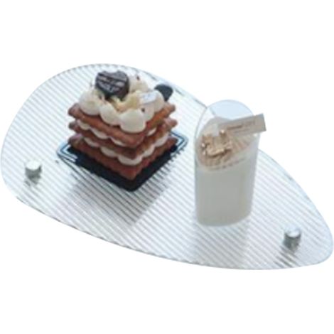 Clear Vanity Tray Transparent Acrylic Simple Modern Style Widely Used Coffee Table Tray for Family Office Cafe Bar Shell Shape 27.5x17.5x4.5cm