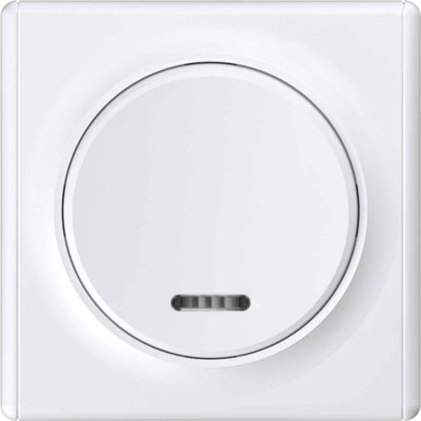 Interrupteur simple allumage avec témoin LED – 1 voie encastrable – plaque finition Florence – blanc – IP20 – design élégant – Warm-On