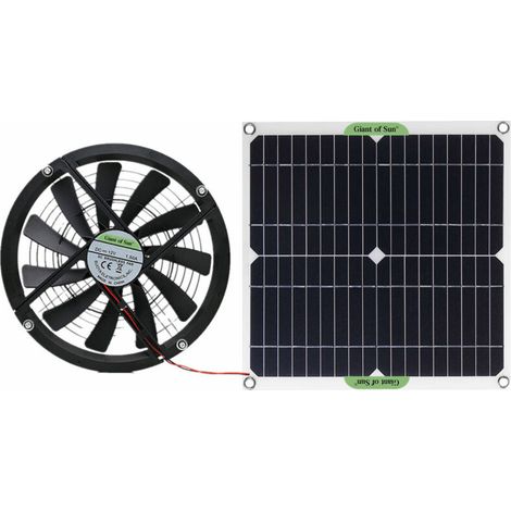 Kit ventilatore con pannello solare AIPERQ Jeffergarden da 10 pollici e 100 W, scatola di ventilazione rotonda impermeabile, estrattore per pollaio, serra, capannone (1/4)