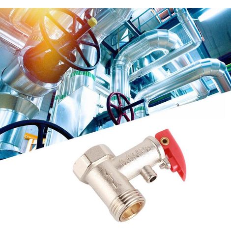 Safety valve for water heater, nickel-plated brass, 0.9 MPa, G1/2in (1/5)